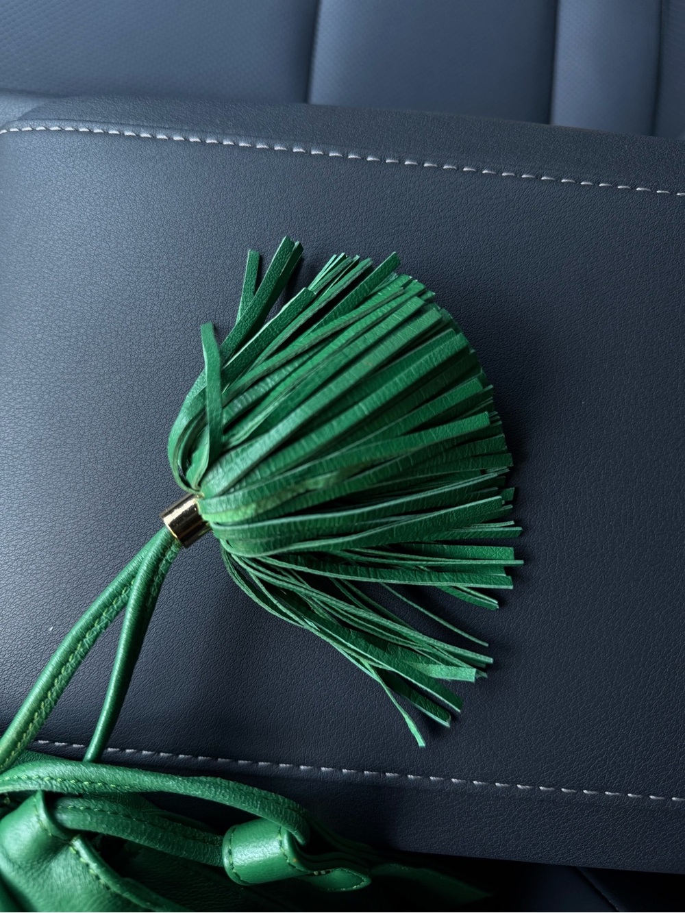 Rare Early Loewe Flamenco Tassel Mini Shoulder Bag Green Leather Archive - Picture 14 of 16